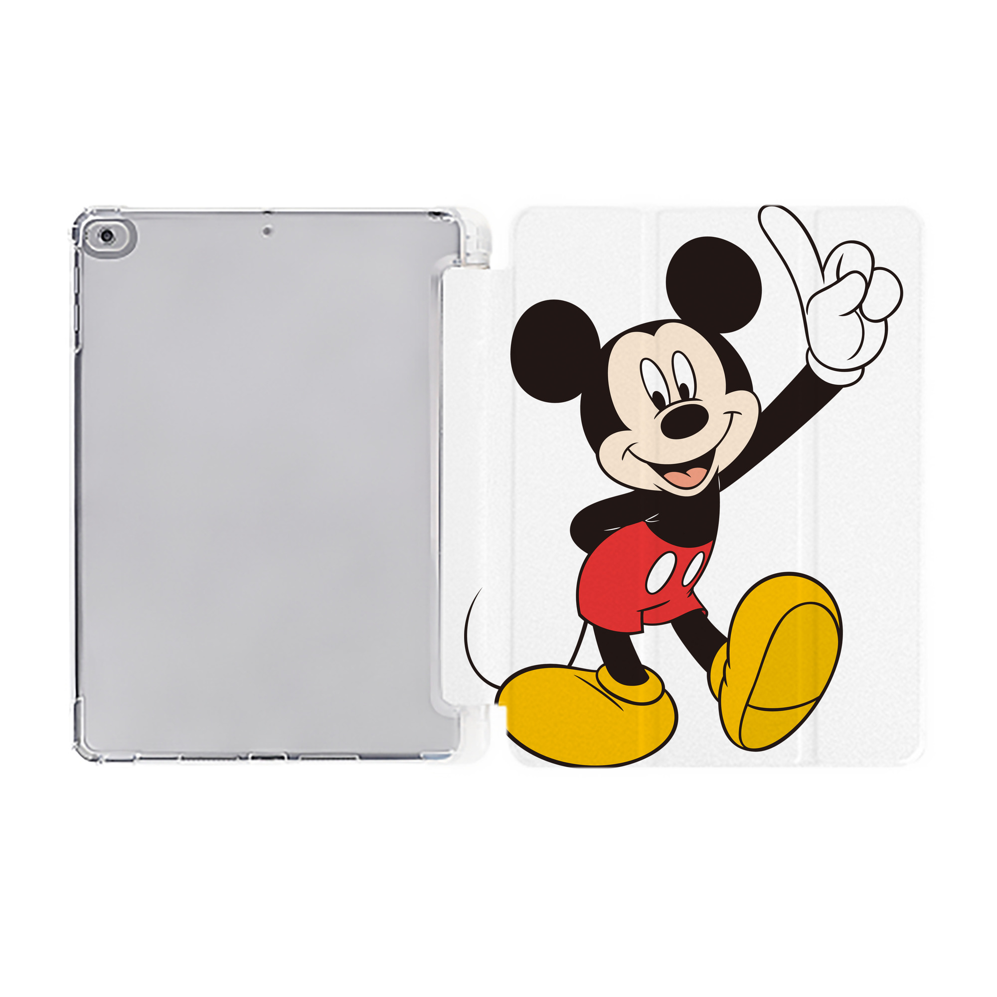 （画像用） ミッキーマウス Mickey Mouse IPad ケース ペン収納付き 三つ折りスタンド PUレザー×シリコン 対応機種9.5/10.5/10.9インチ